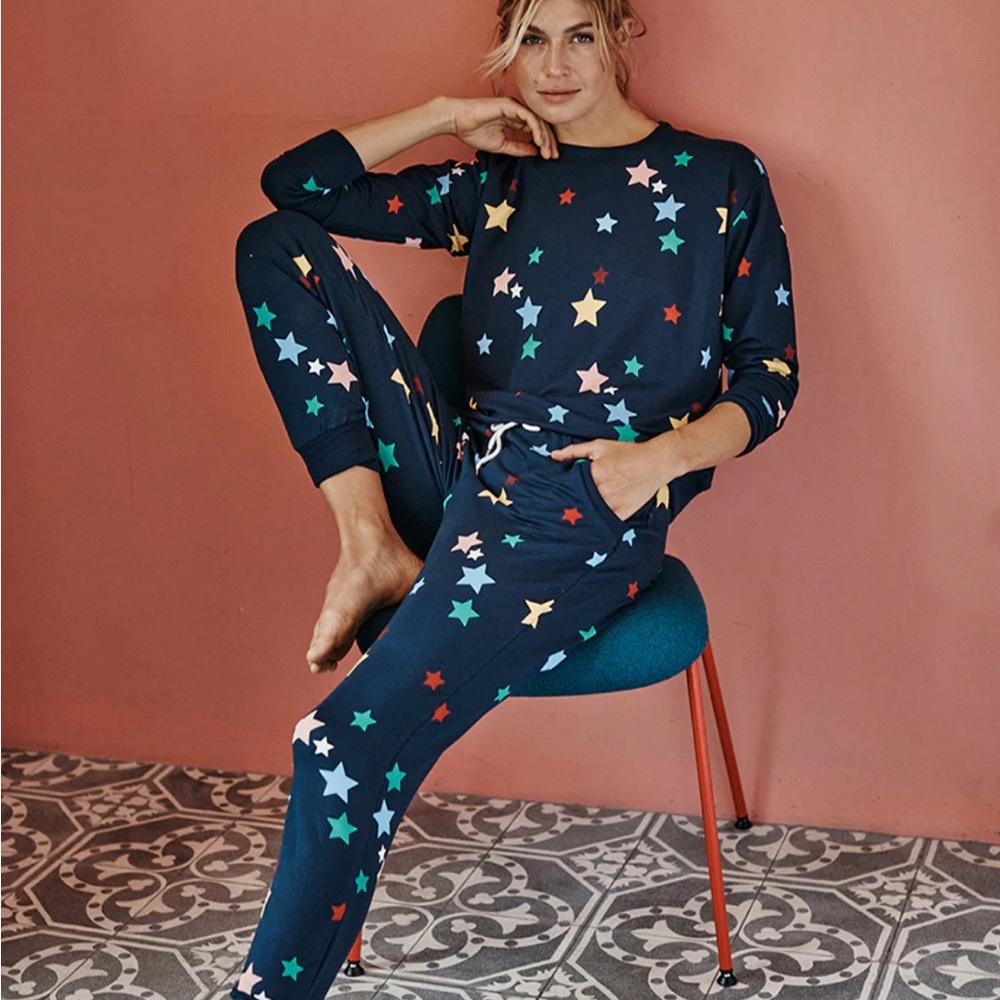 Summersalt Softest French Terry Joggers and sweater Stars